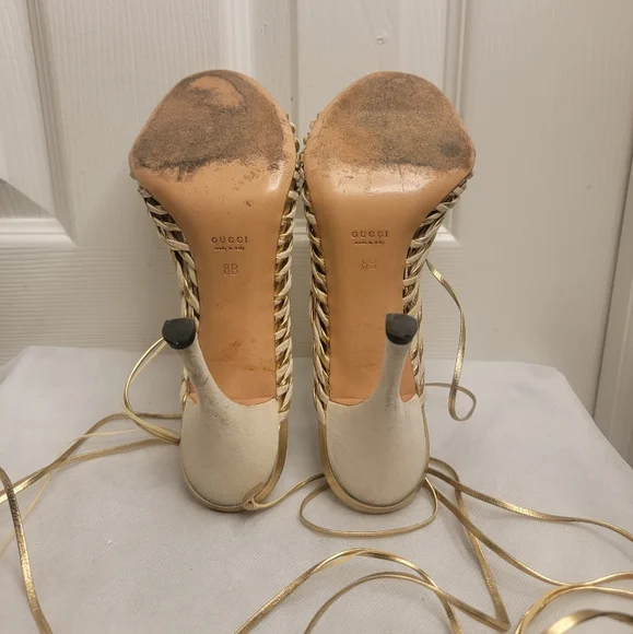 Gucci wrap ankle heel women shoe size 8